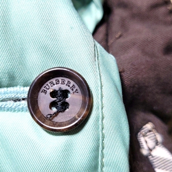 BURBERRY Brown Hoodie Nova Check Duffle Jacket Buffalo Horn Buttons Size XS/S - Picture 12 of 16